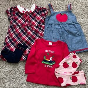 Gymboree Girls' Plaid and Apple Outfit Set